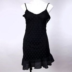 Leola Couture Women's Black Mesh Polka Dot Slip Dress